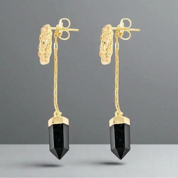 Colors of Brazil Obsidian Earrings in Goldtone 17.00 ctw - Picture 4 of 5